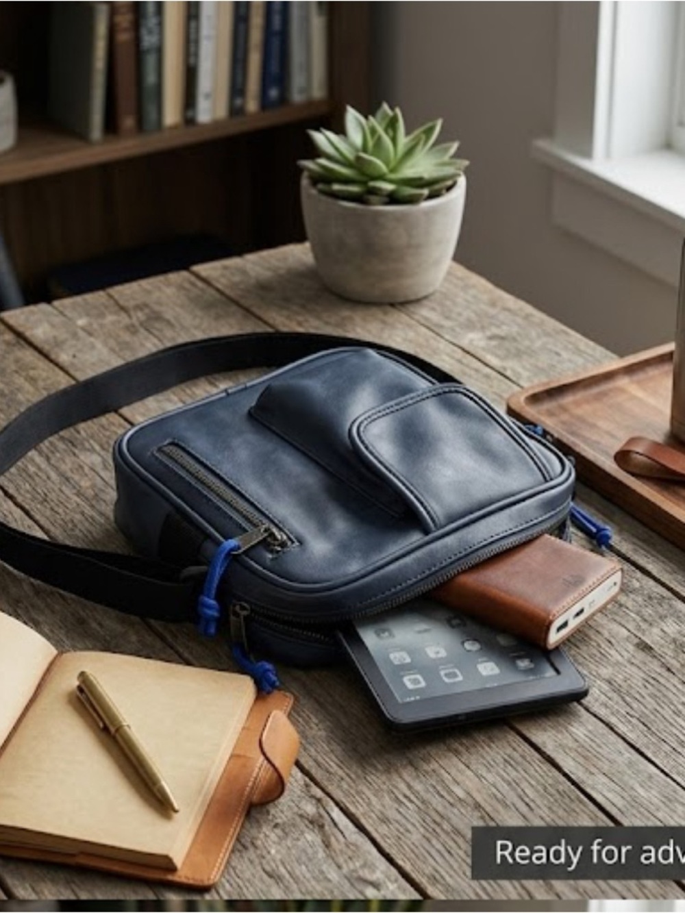 No Boundaries Navy Blue Men's Messenger Crossbody Bag